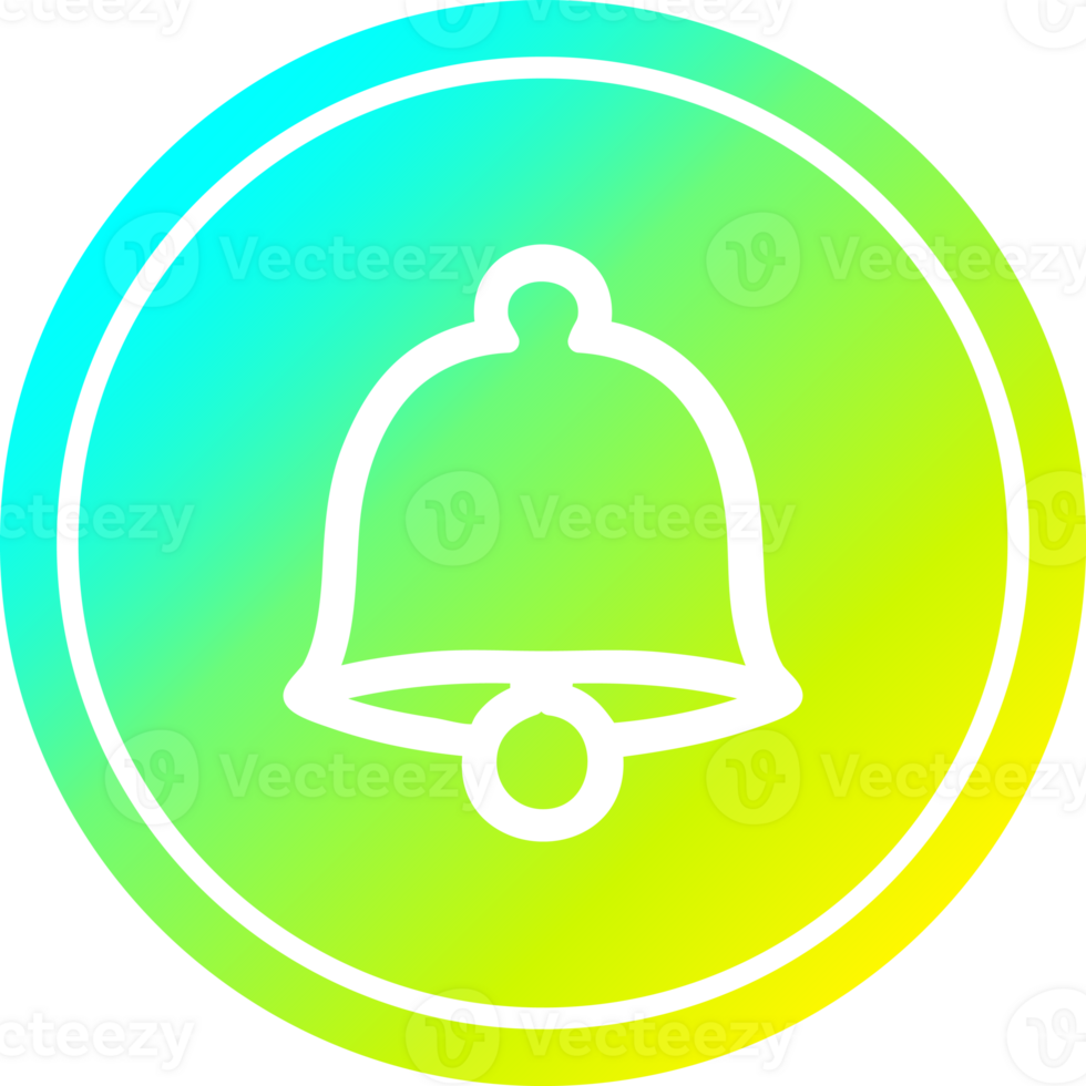 old bell circular in cold gradient spectrum png