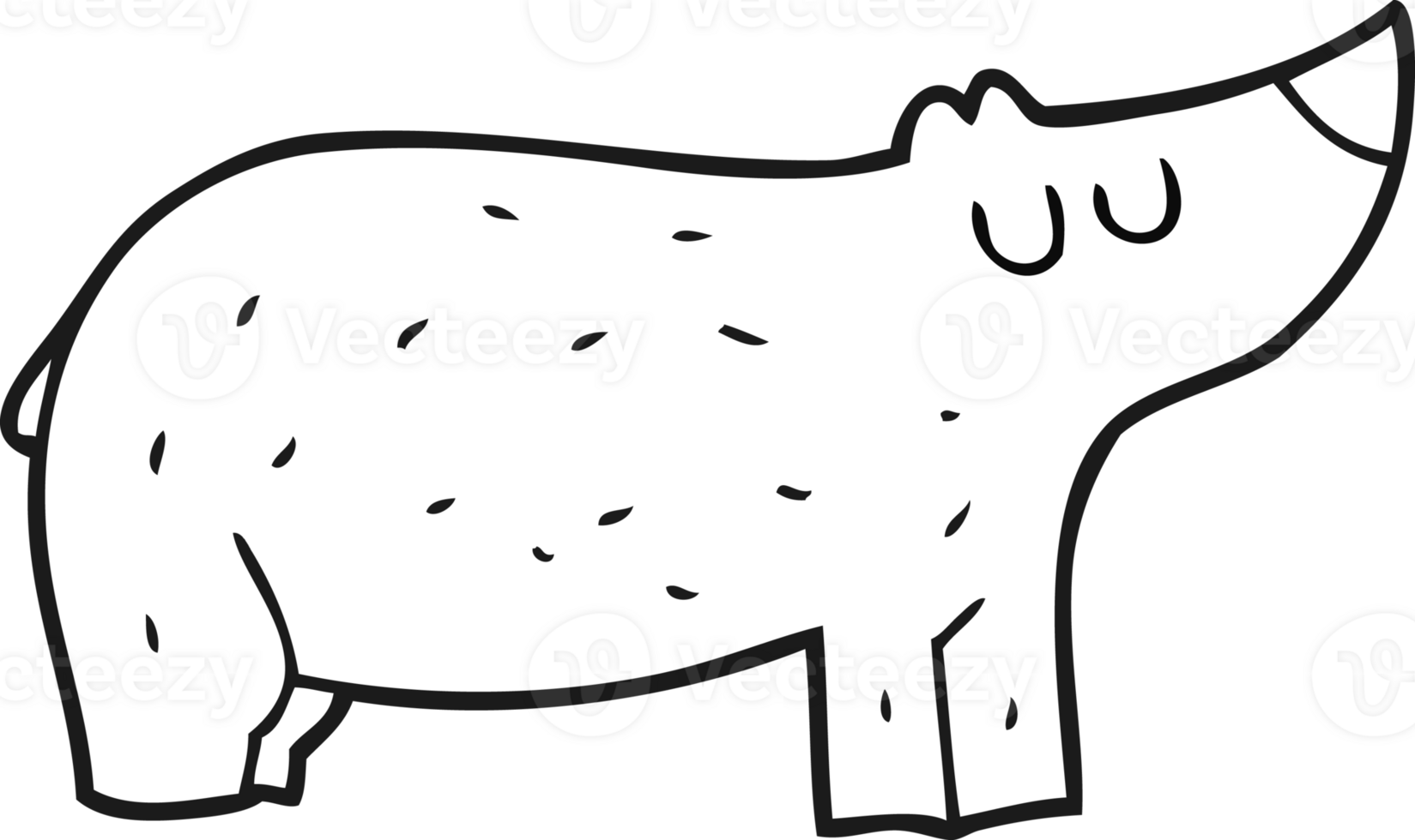 black and white cartoon bear png