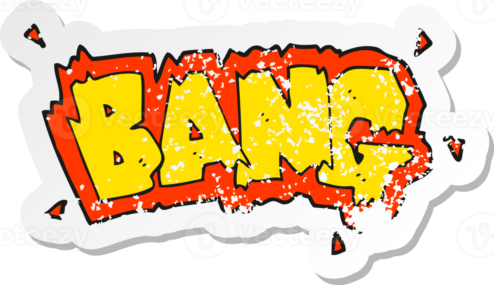 retro distressed sticker of a cartoon explosion png