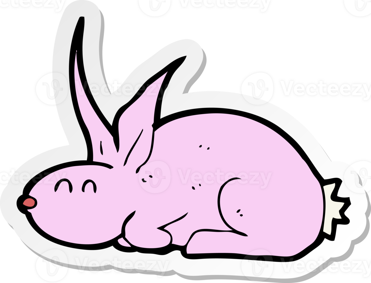 sticker of a cartoon rabbit png