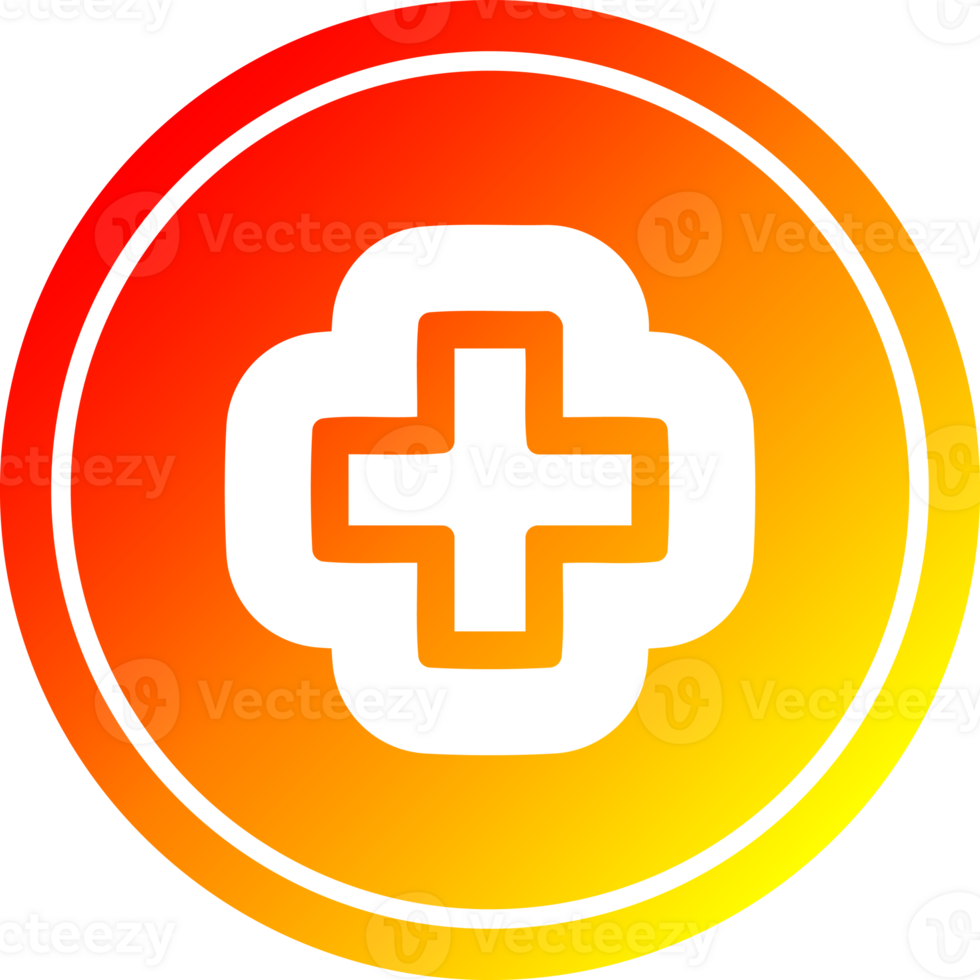 addition symbol circular in hot gradient spectrum png