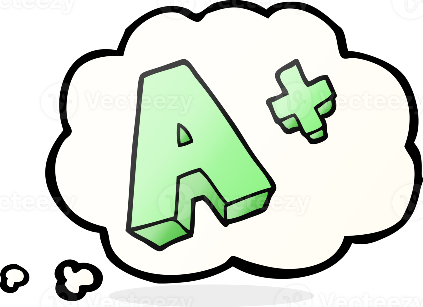 thought bubble cartoon A grade symbol png