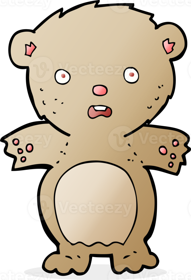 frightened teddy bear cartoon png
