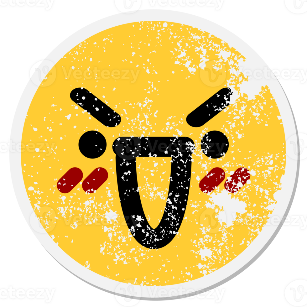 laughing mean face circular sticker png