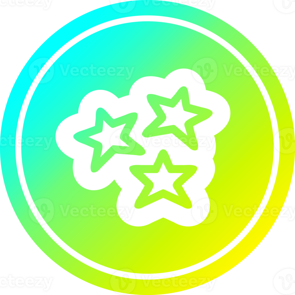 star shapes circular in cold gradient spectrum png