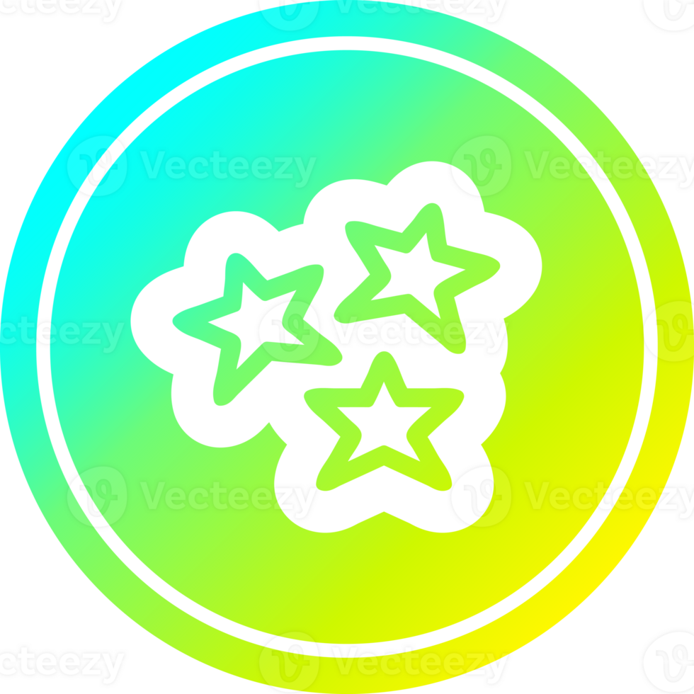 formes d'étoiles circulaires dans le spectre de gradient froid png