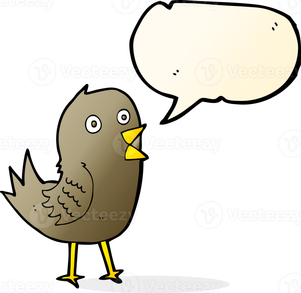 cartoon tweeting bird with speech bubble png