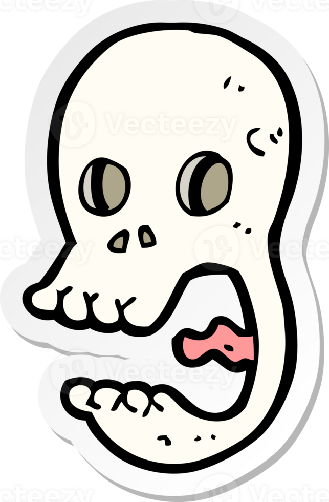 sticker of a funny cartoon skull png
