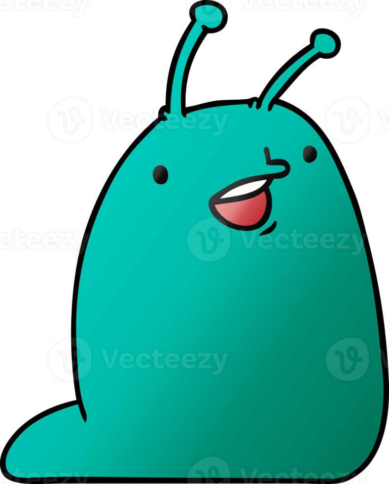 gradient cartoon of a cute kawaii slug png