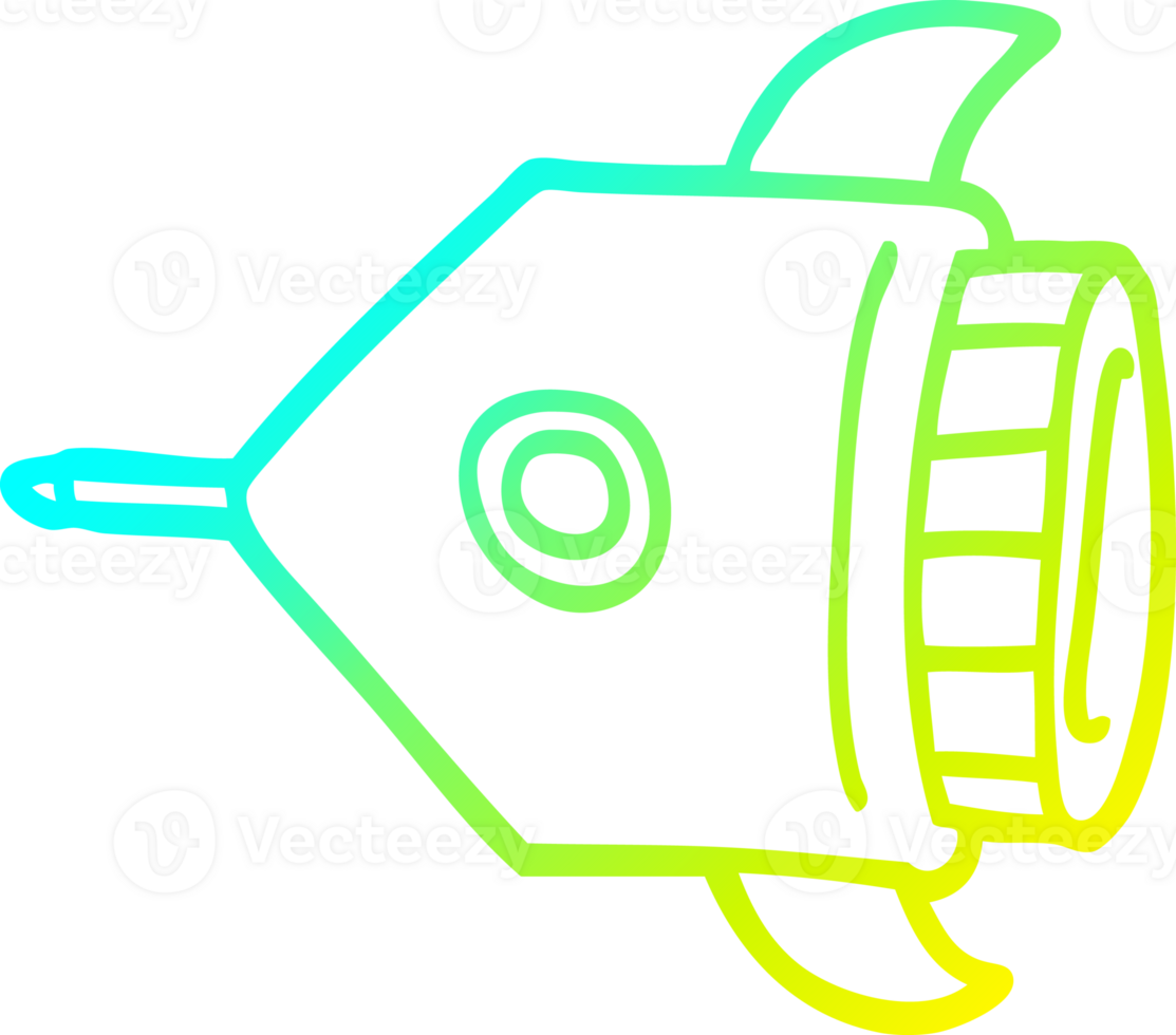 cold gradient line drawing cartoon rocket png