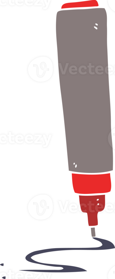 flat color illustration of a cartoon pen png