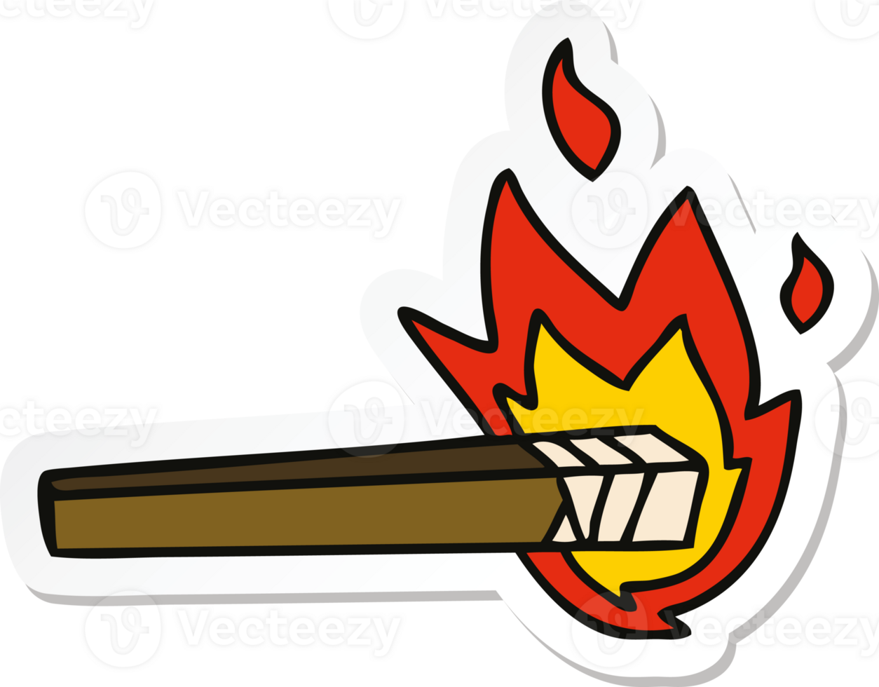 sticker of a quirky hand drawn cartoon lit torch png