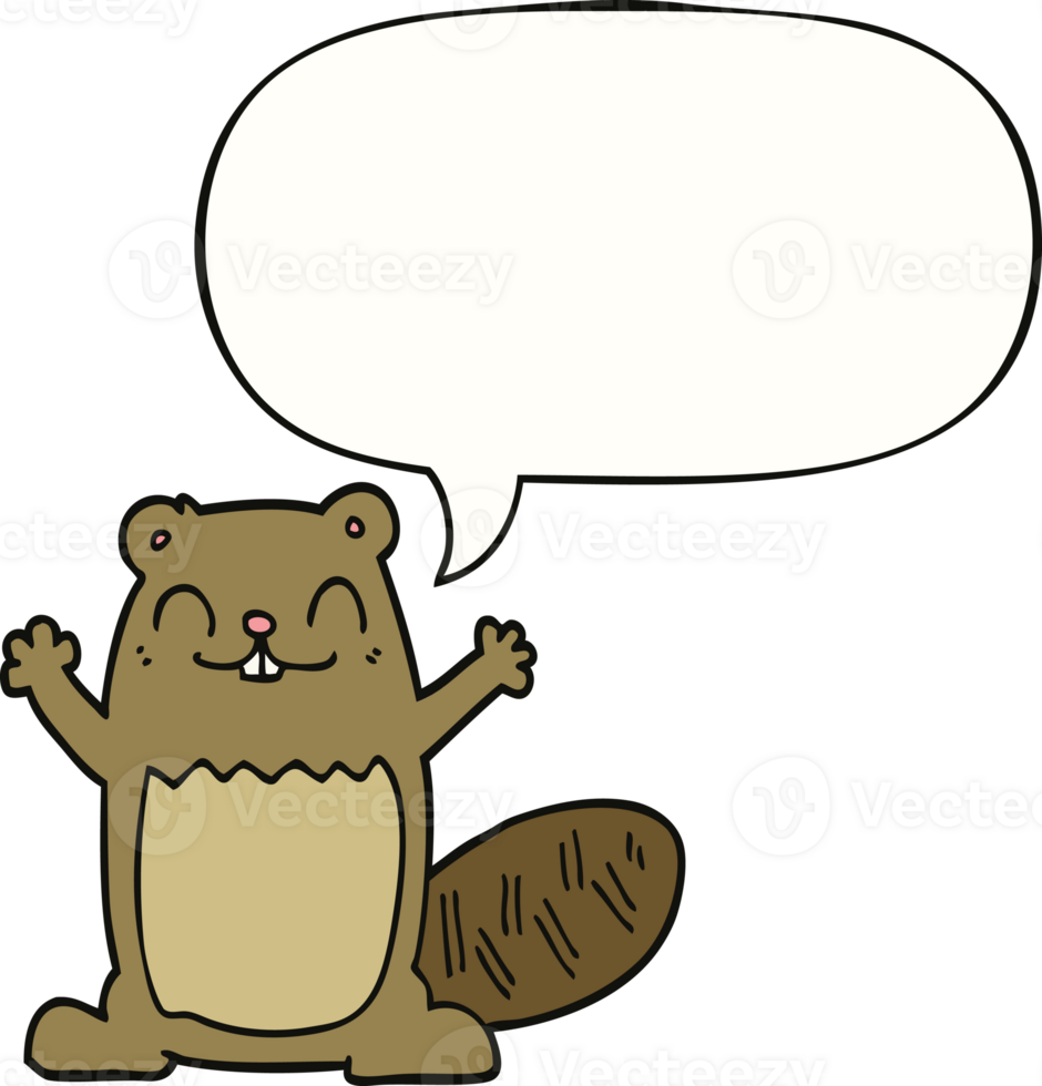 cartoon beaver and speech bubble png