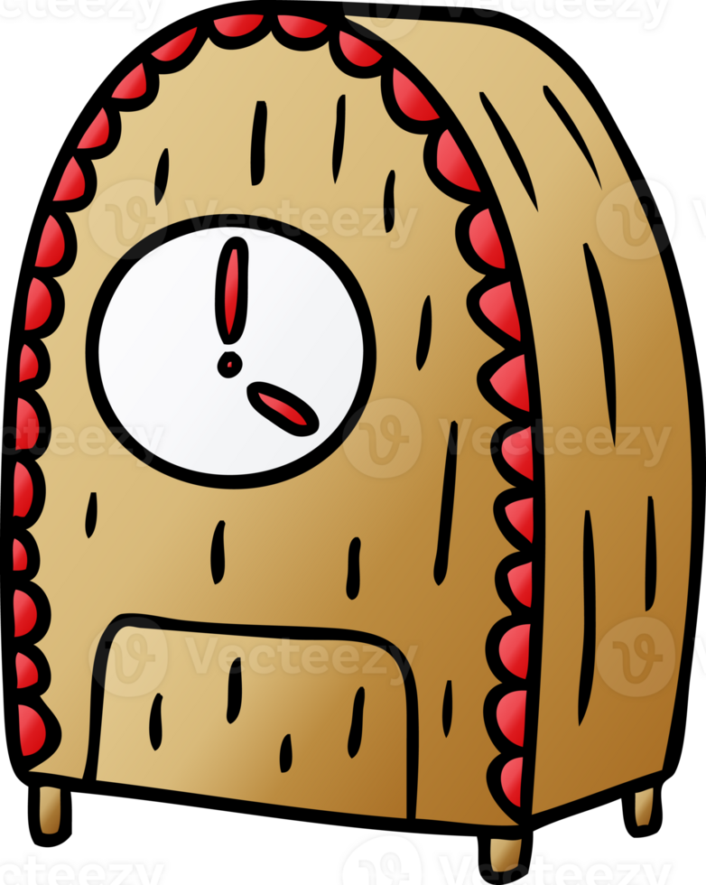 gradient cartoon doodle of an old fashioned clock png