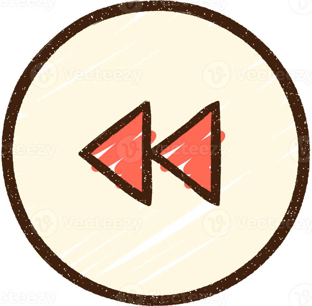 Rewind Symbol Chalk Drawing png