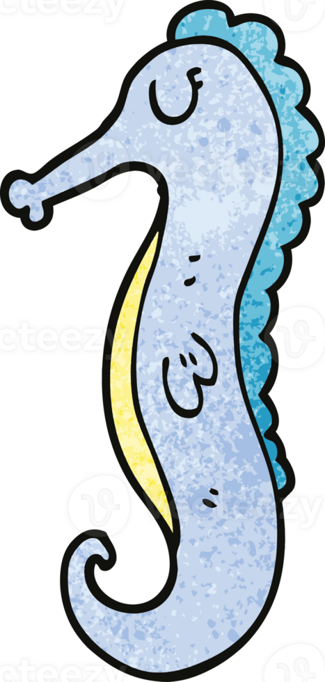 cartoon doodle sea horse png