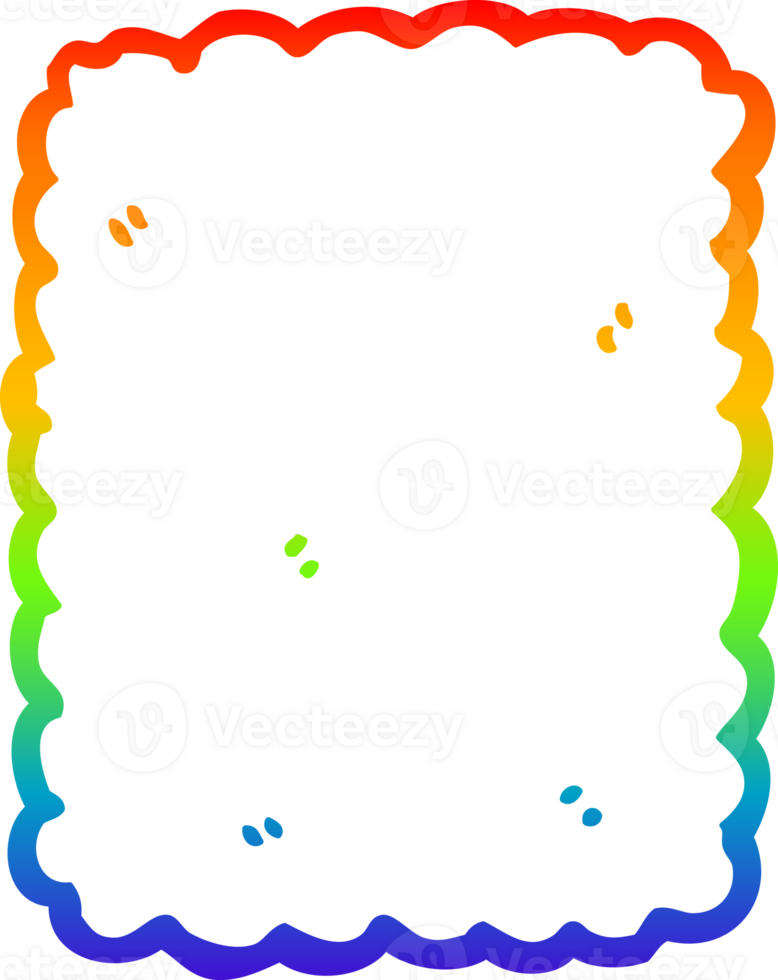 rainbow gradient line drawing cartoon biscuit png