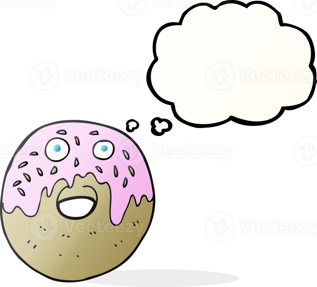 thought bubble cartoon doughnut png