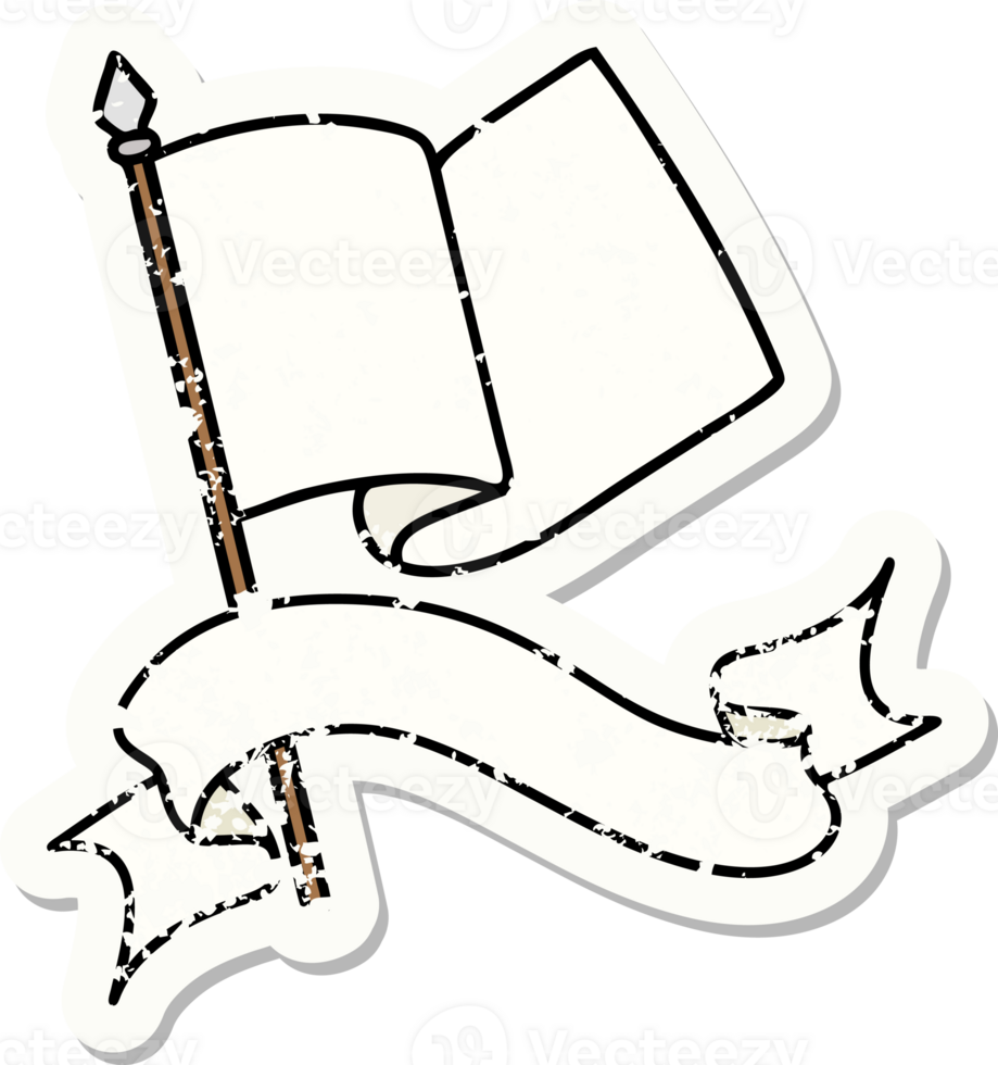grunge sticker with banner of a flag png