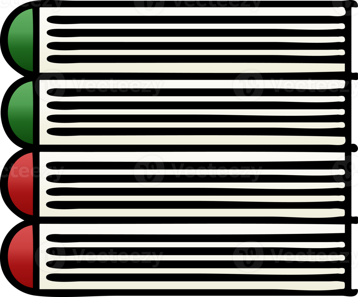 gradient shaded cartoon stack of books png
