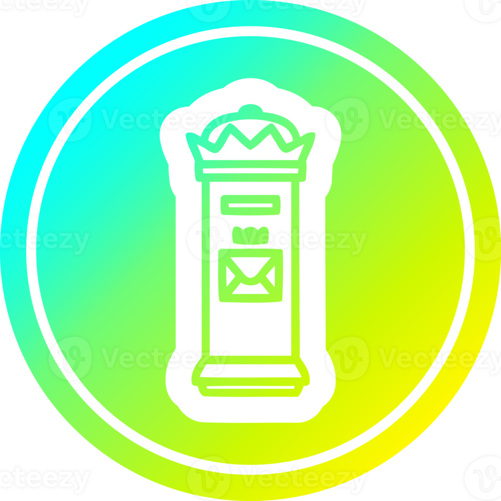 brittisk postbox cirkulär i kall gradientspektrum png