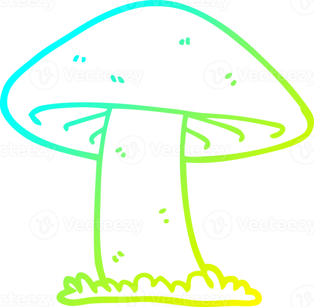 cold gradient line drawing cartoon mushroom png