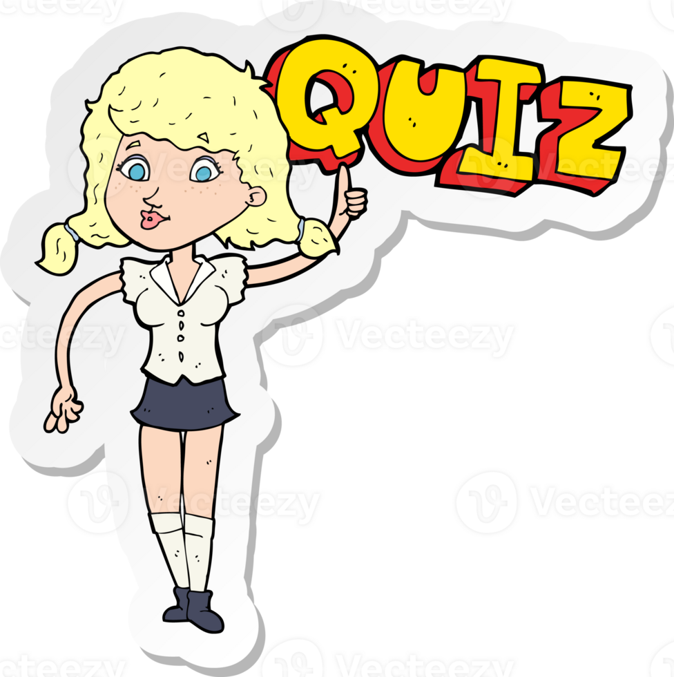 sticker of a quiz sign cartoon png