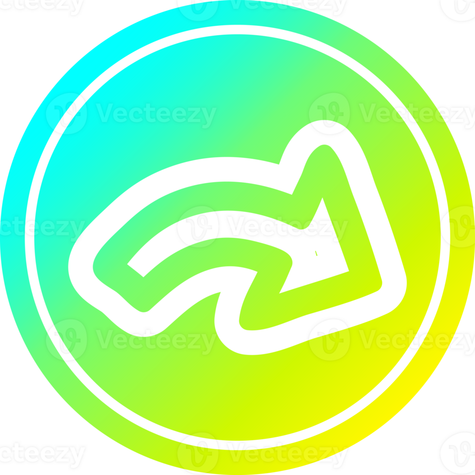 direction arrow circular in cold gradient spectrum png