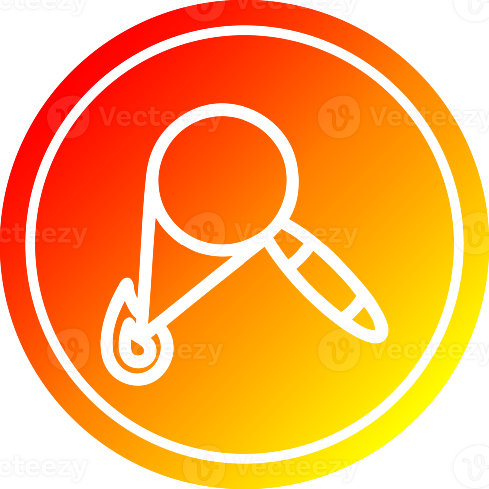 magnifying glass burning circular in hot gradient spectrum png