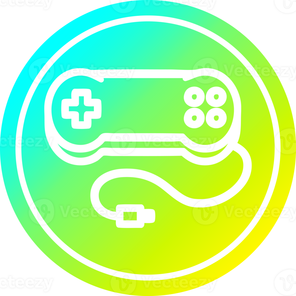 console game controller circular in cold gradient spectrum png