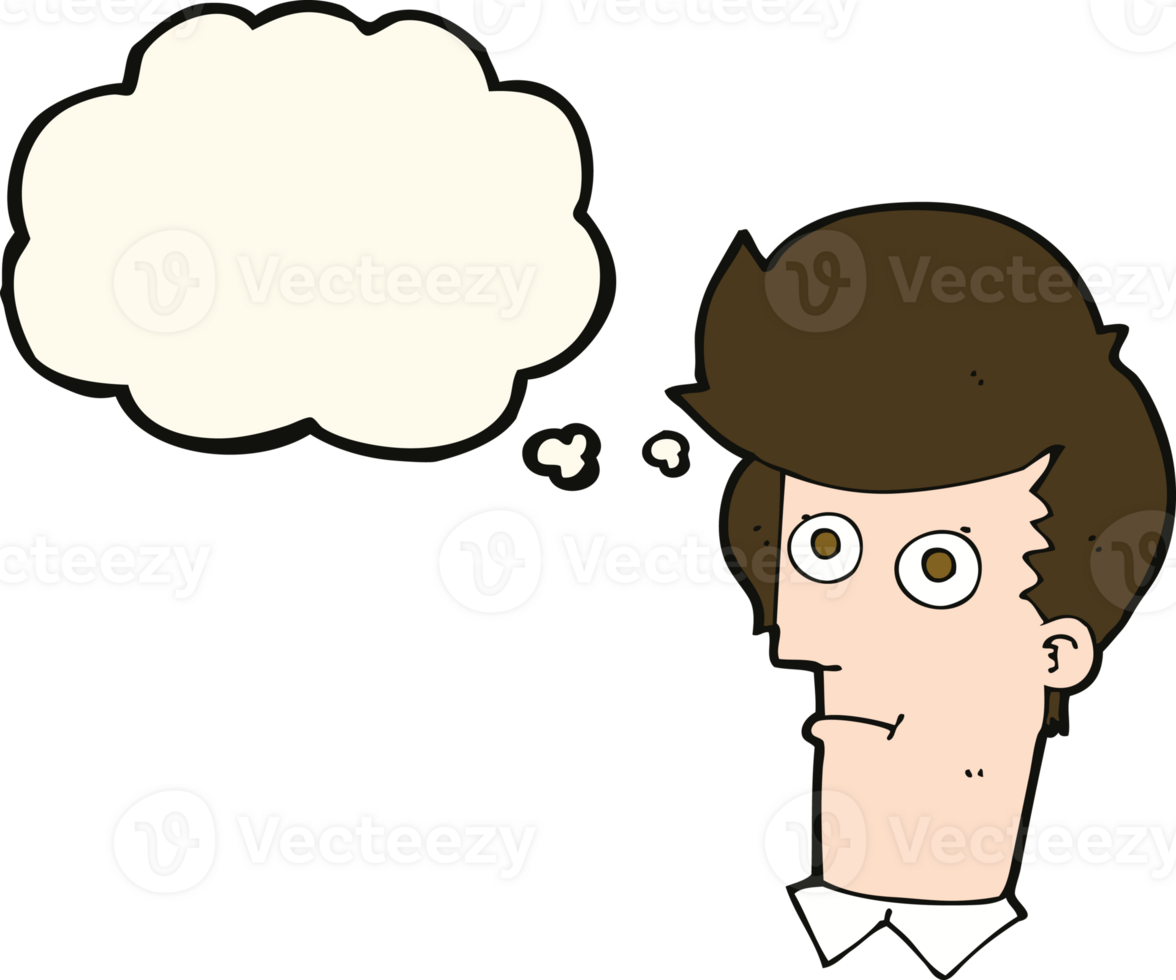cartoon staring face with thought bubble png