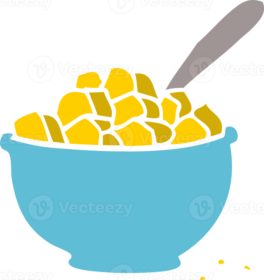 cartoon doodle bowl of cereal png