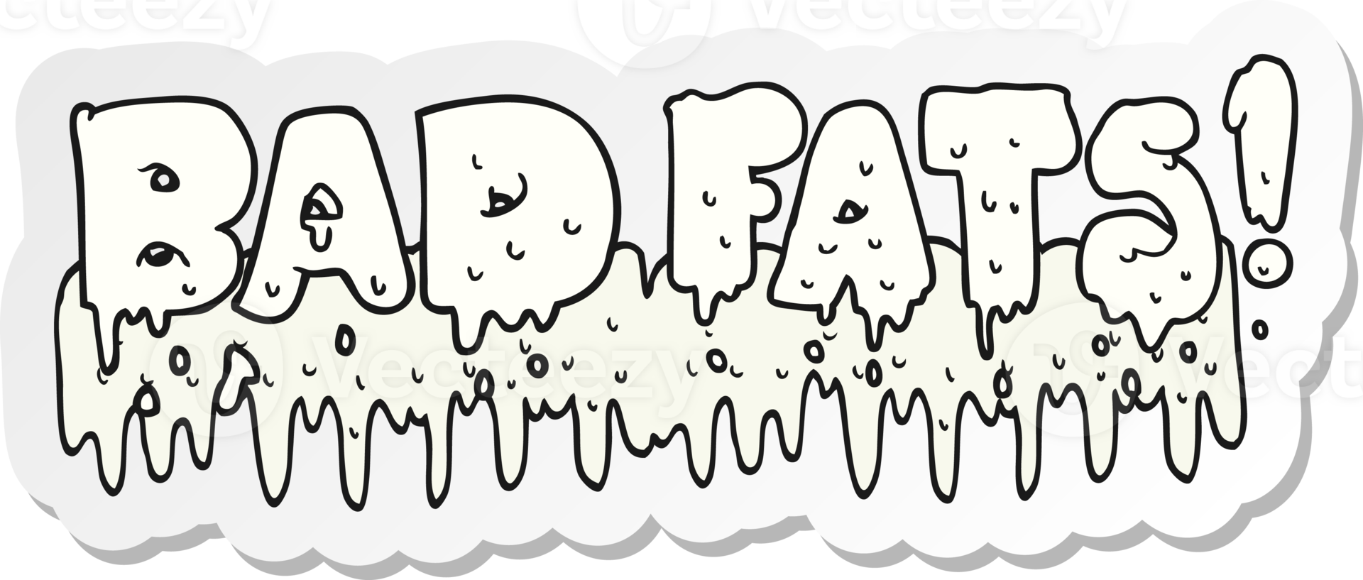 sticker of a cartoon bad fats png
