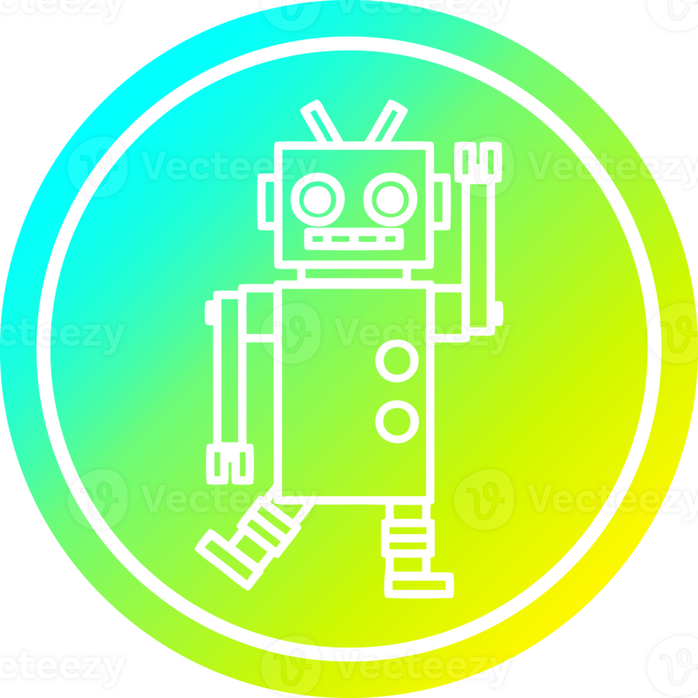 dancing robot circular in cold gradient spectrum png