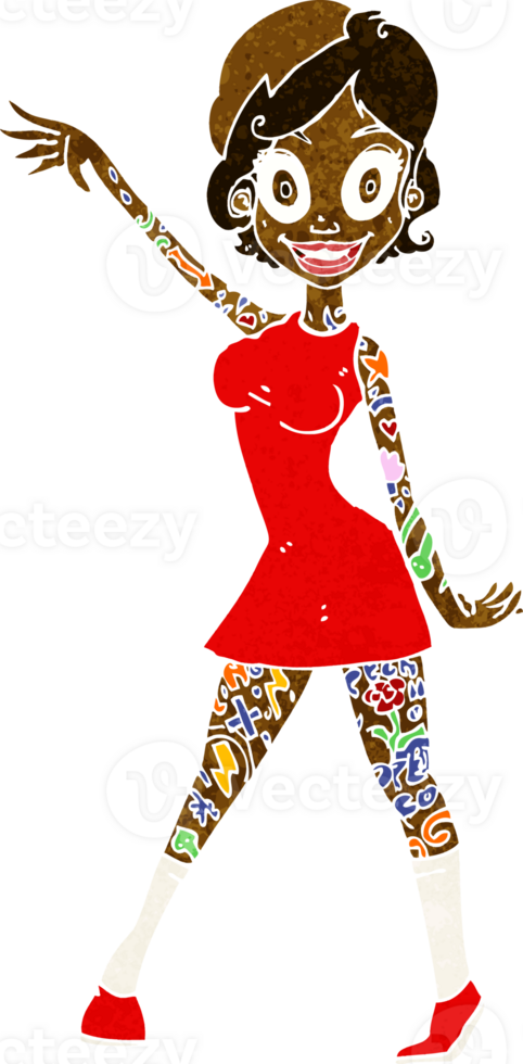 cartoon woman with tattoos png