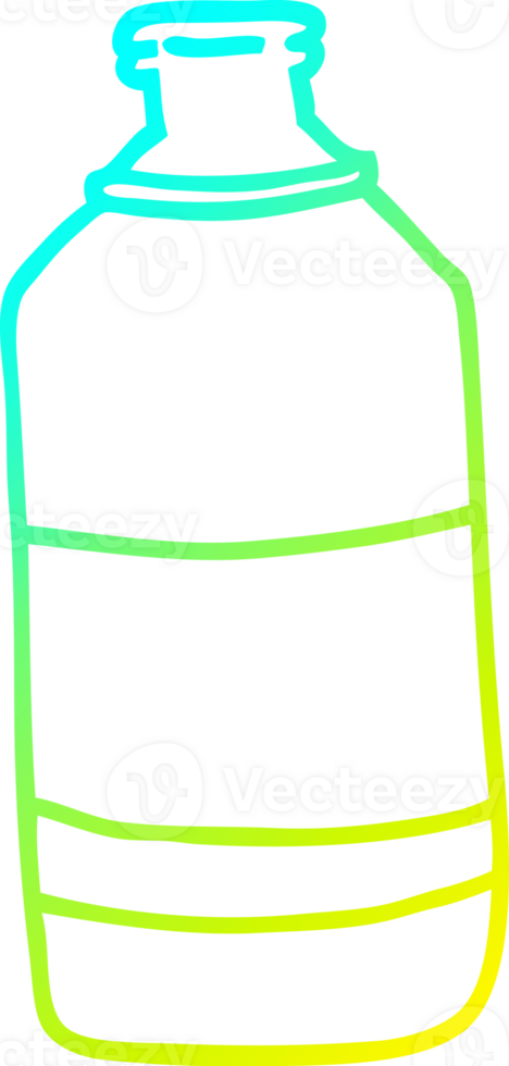 cold gradient line drawing cartoon old green bottle png