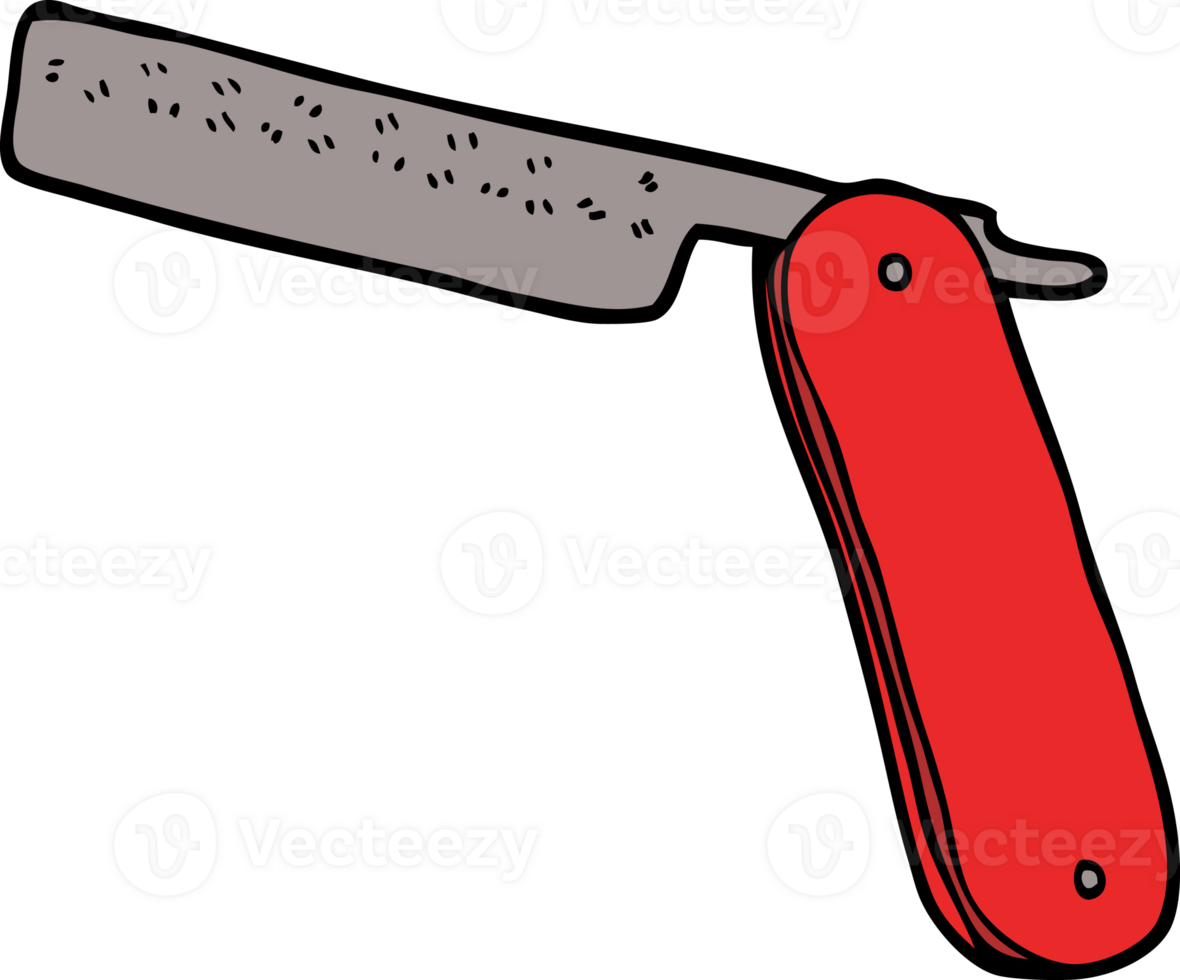 cartoon doodle cut throat razor png