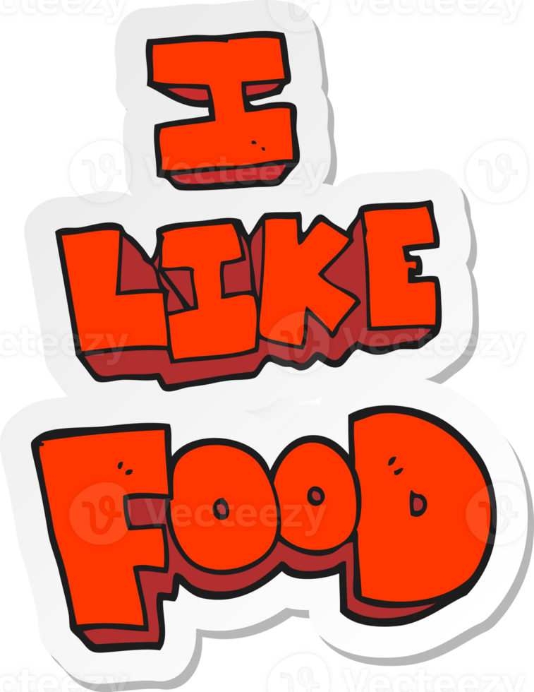 sticker of a cartoon i like food symbol png