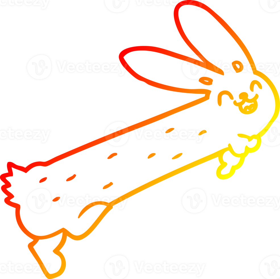 warm gradient line drawing funny cartoon rabbit png