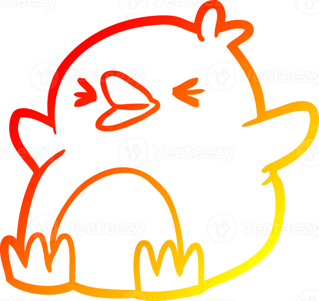 warm gradient line drawing Cartoon penguin png
