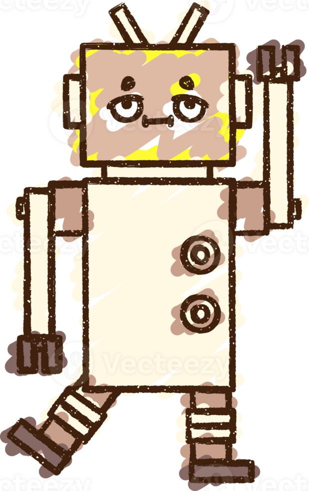Crazy Robot Chalk Drawing png