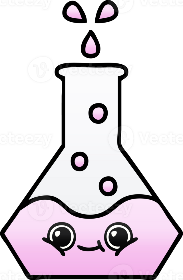 gradient shaded cartoon science beaker png