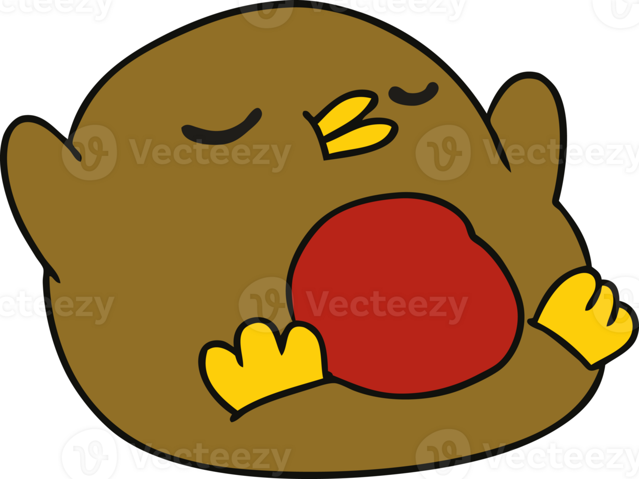 cartoon cute kawaii red robin png