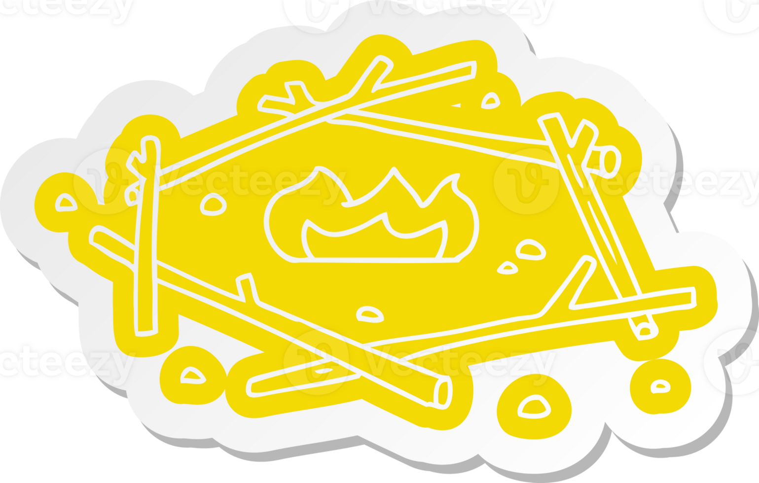 cartoon sticker of a camp fire png