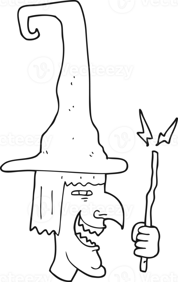 black and white cartoon laughing witch png