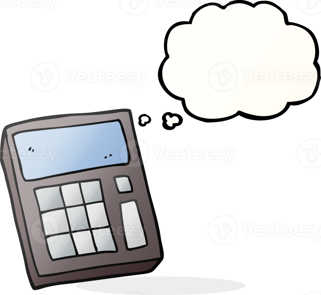 thought bubble cartoon calculator png