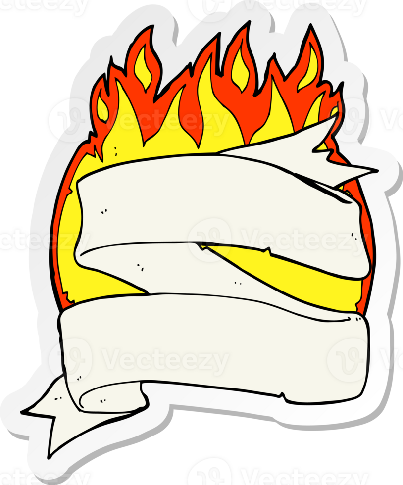 sticker of a heraldry scroll cartoon png