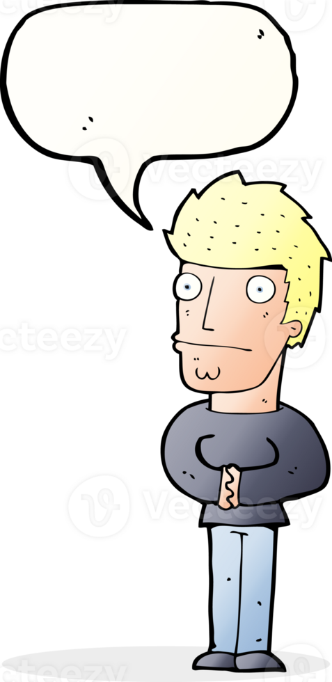 cartoon worried man with speech bubble png