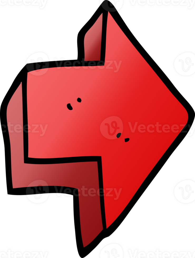 cartoon doodle red arrow png