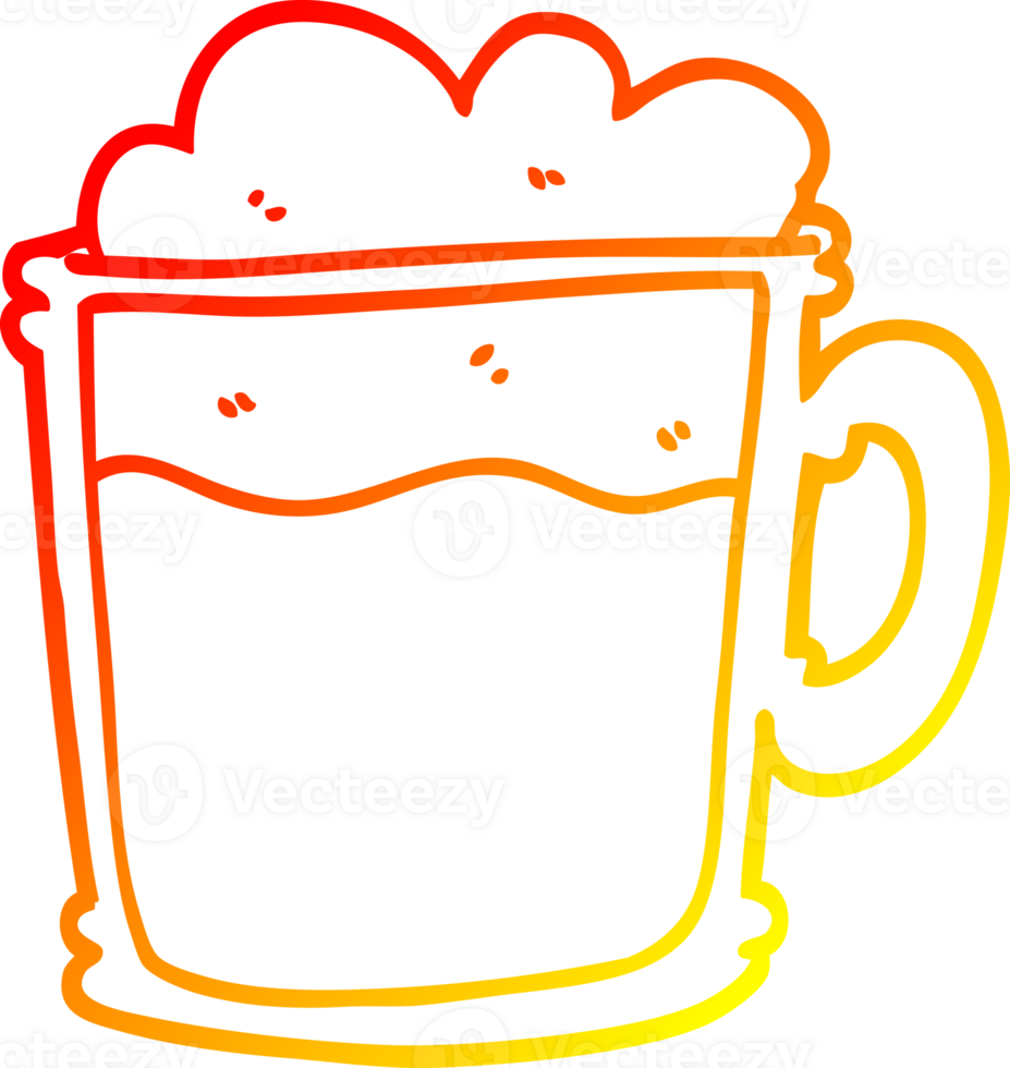 warm gradient line drawing cartoon foamy latte png